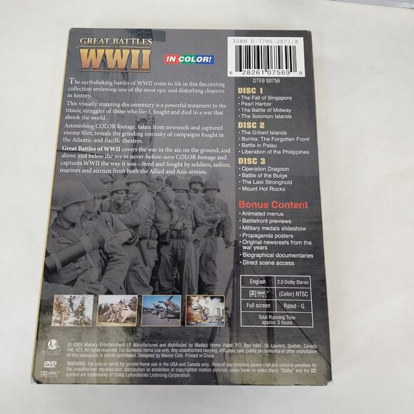 Great Battles of WWII - DVD 2009, Collectors Tin Box Set, 3 discs, War History - Picture 5 of 8